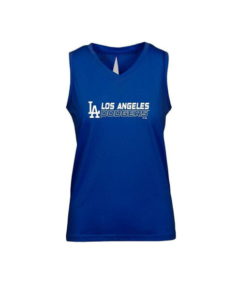 Women's Royal Los Angeles Dodgers Paisley Chase V-Neck Tank Top