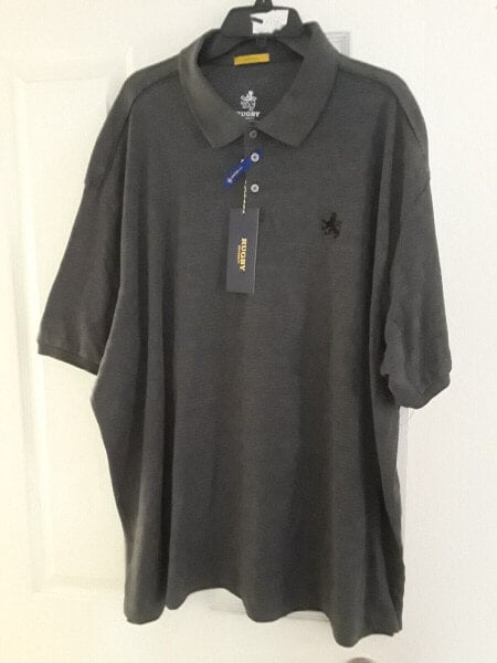 Rugby University Liquid Touch Polo Shirt Charcoal Grey 3XL
