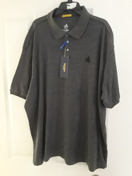 Rugby University Liquid Touch Polo Shirt Charcoal Grey 2XL