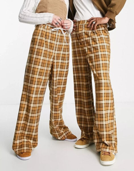 Reclaimed Vintage inspired unisex baggy check trousers