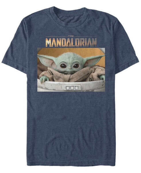 Men's Star Wars The Mandalorian The Child Big Eyes Portrait Logo Short Sleeve T-shirt