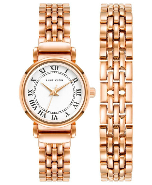 Часы и аксессуары Anne Klein Женские кварцевые часы с розовым покрытием из сплава 24 мм Set