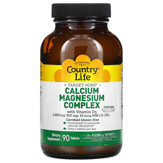 Витаминно-минеральный комплекс Кальций Магний с витамином D3 Country Life, 90 таблеток