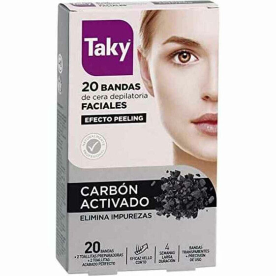 Депиляционные полоски для лица Taky Carbón Activado 20 штук