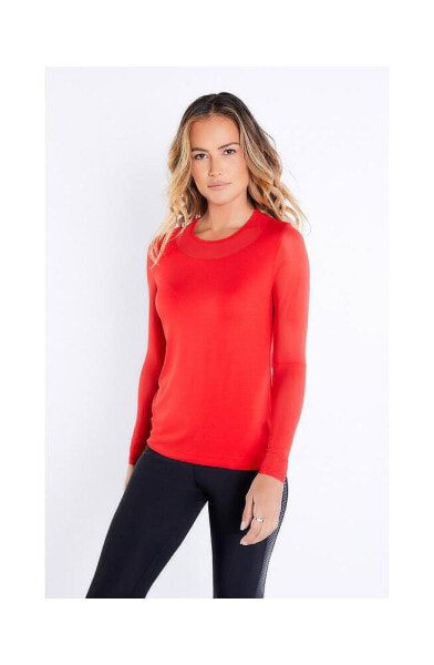 Women's Kim Mesh-Sleeve Top in Pima Modal