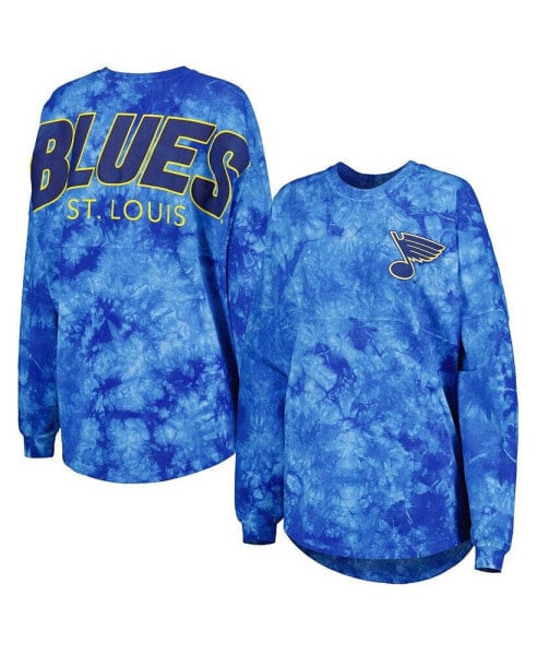 Women's Blue St. Louis Blues Crystal-Dye Long Sleeve T-shirt