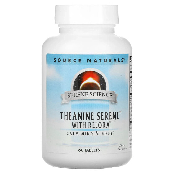 Аминокислоты Source Naturals Serene Science, Theanine Serene с Релорой, 60 таблеток