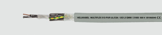Helukabel 21612 Schleppkettenleitung M-FLEX 512-PUR UL 5 G 2.50 mm² Grau 100 m