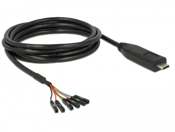 Delock 63946 - Black - 2 m - USB 2.0 Type-C - 6 x Pin pin header separate - China - 1 pc(s)