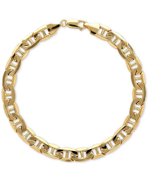 Men's Beveled Marine Link Bracelet in 10k Gold