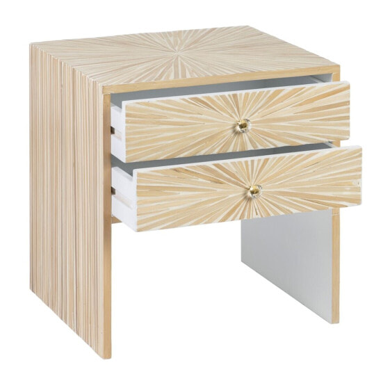 Side table 56 x 46 x 58 cm Beige Bamboo MDF Wood