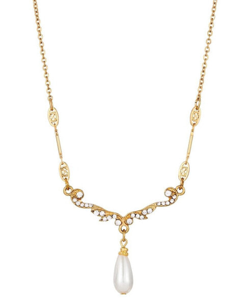 Imitation Pearl Crystal Necklace