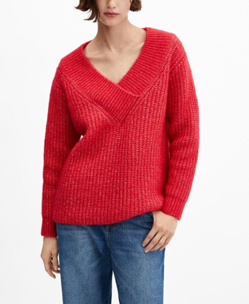 Women's Chunky-Knit V-Neck Sweater