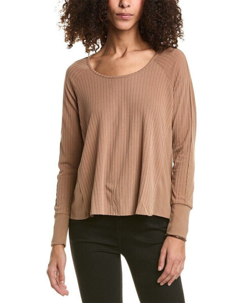 Saltwater Luxe Scoop Neck T-Shirt Women's Brown Xs