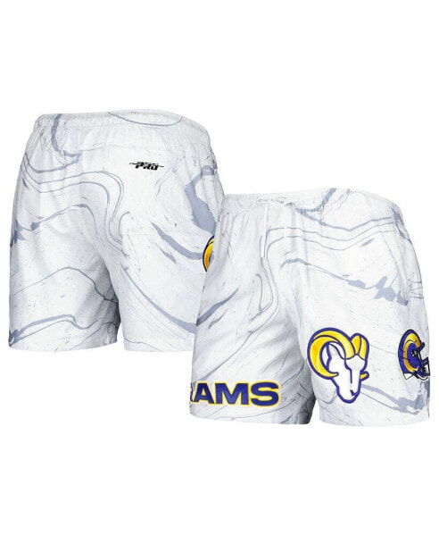 Men's White Los Angeles Rams Allover Marble Print Shorts