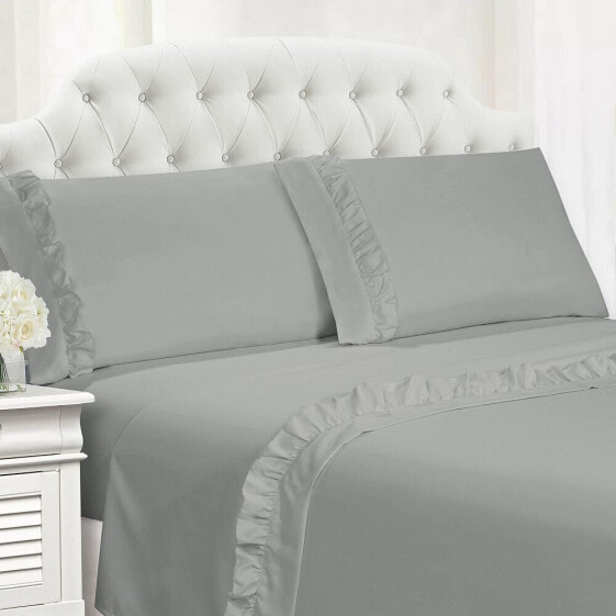 Ruffle Hem Twin 4 PC Sheet Set