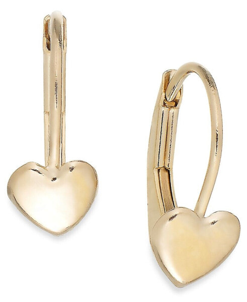 Серьги Macy's Heart Hoop  Gold 14k, 2мм