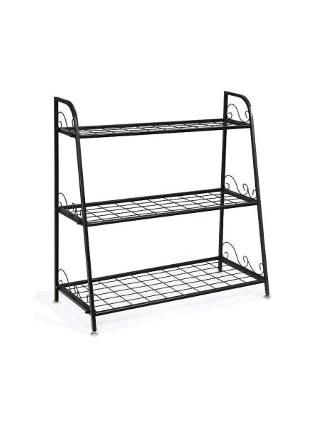 3-tier Metal Plant Stand Shelf Display Rack for Plants Shoes Flower Pot