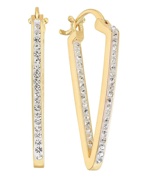 Clear Crystal Triangle Hoop Earring