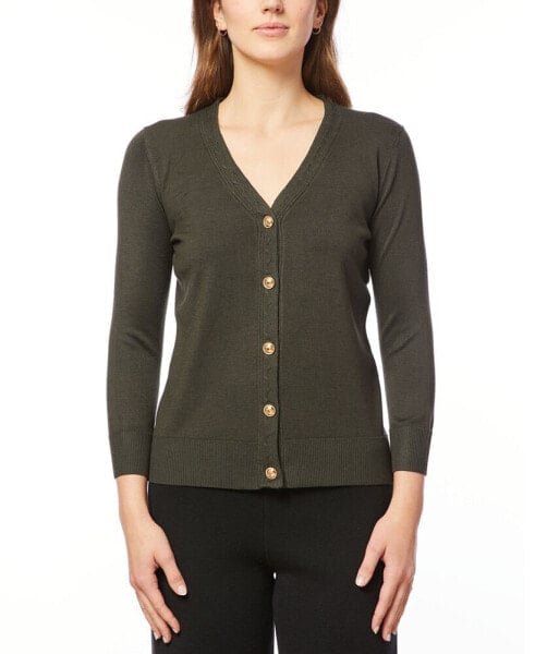 Women's V-Neck Button-Front Cardigan