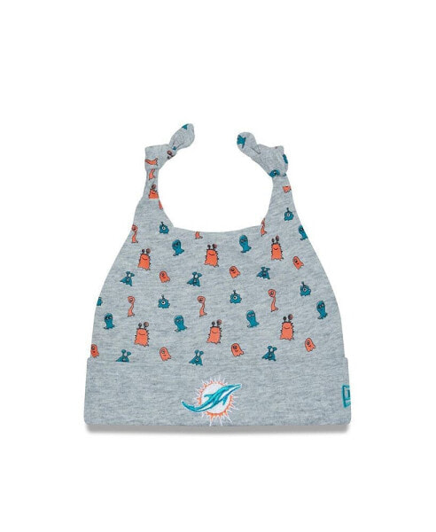 Infant Boys and Girls Heather Gray Miami Dolphins Critter Cuffed Knit Hat