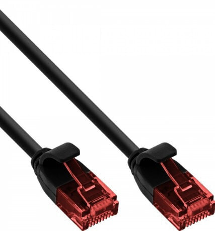 InLine Slim Patch cable - U/UTP - Cat.6 - black - 0.3m