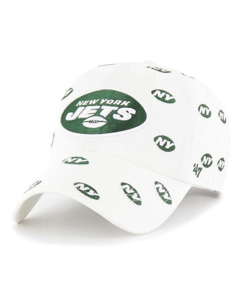 Кепка '47 Brand для мужчин и женщин New York Jets White Clean Up с конфетти