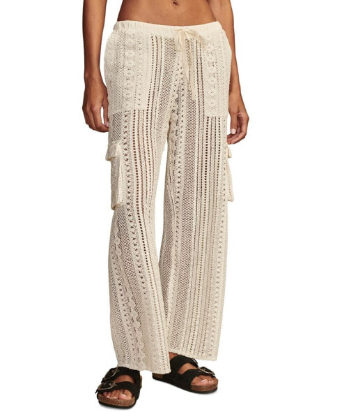 Women's Cotton Crochet Cargo Pants