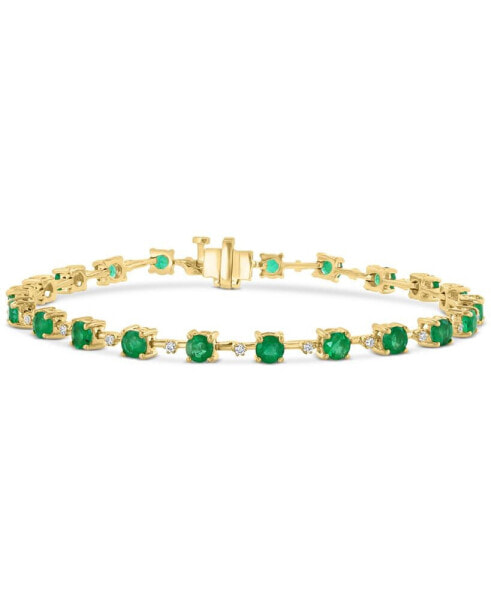 EFFY® Emerald (2-1/2 ct. t.w.) & Diamond (5/8 ct. t.w.) Link Bracelet in 14k Gold