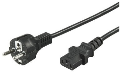 Wentronic IEC Cord - 2 m - Black - 2 m - Power plug type F - IEC C13 - H05VV-F3G - 250 V