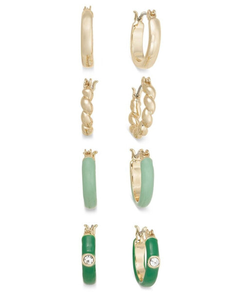 4-Pc. Set Small Pavé & Color Mixed Style Hoop Earrings, 0.6", Created for Macy's