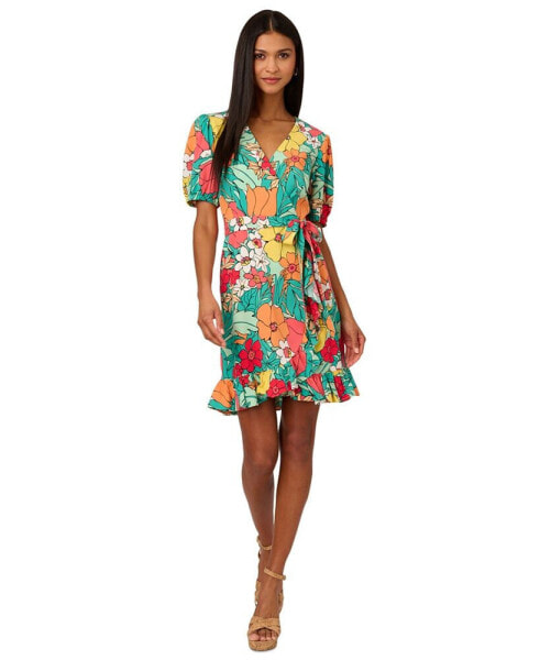 Women's Floral-Print Wrap Dress