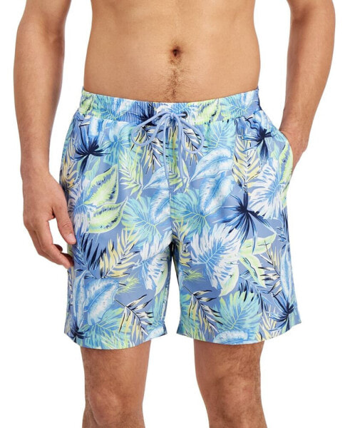Плавки мужские Club Room Bello с цветочным принтом быстросохнущие 7" для пляжа, созданные для Macy's