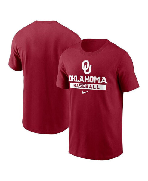 Men's Crimson Oklahoma Sooners Baseball T-Shirt