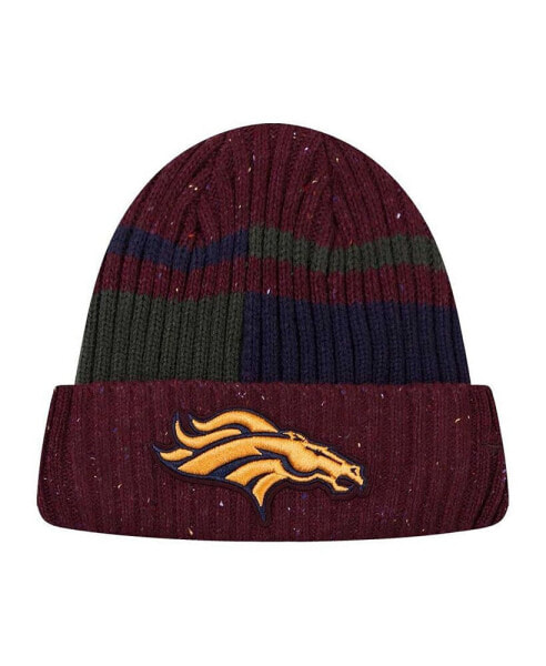 Men's Burgundy Denver Broncos Speckled Cuffed Knit Hat