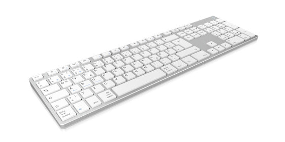 KeySonic KSK-8022BT - Full-size (100%) - Bluetooth - Membrane - QWERTZ - Silver