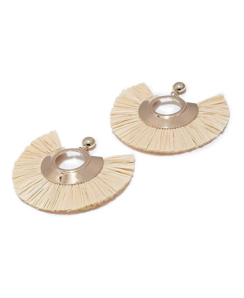 Women's Gold Dented Metallic Drop Earrings