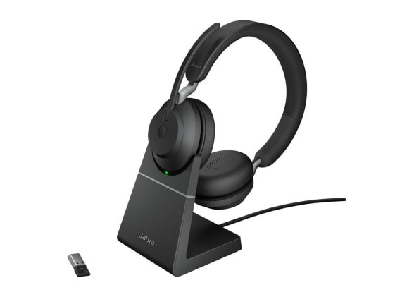 Jabra Evolve2 65 USB-A UC Stereo with Charging Stand - Black Wireless Headset /