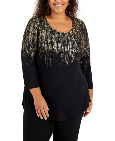 Plus Size Printed Top, Created for Macy's