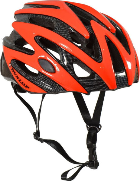 Dunlop Kask rowerowy regulowany czerwony Led r. M