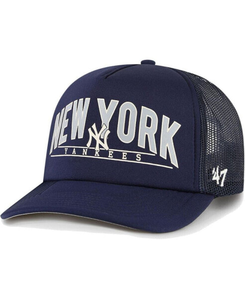 Men's Navy New York Yankees Backhaul Foam Trucker Snapback Hat