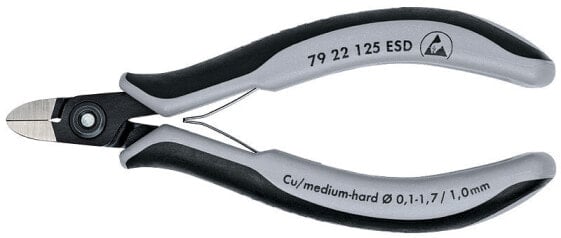 KNIPEX 79 22 125 ESD - Diagonal pliers - 1 cm - 6.5 mm - Steel - Black - Grey - 125 mm