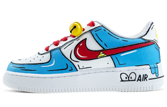 【定制球鞋】 Nike Air Force 1 Low 二次元涂鸦风 机器猫元素 蓝白可爱风 低帮 板鞋 男款 蓝红白 / Кроссовки Nike Air Force CW2288-111