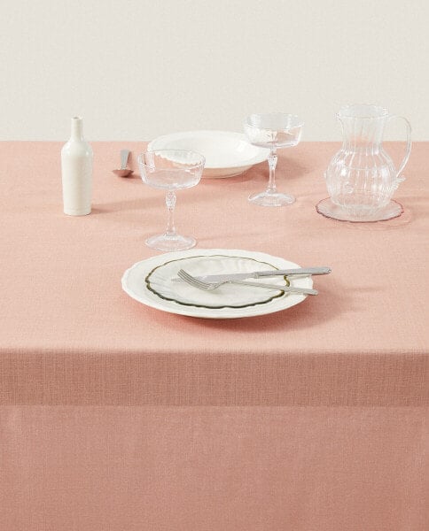 Hemstitched cotton tablecloth