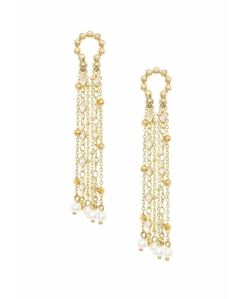 Imitation Pearly Gates Earrings in 18K Gold Plating