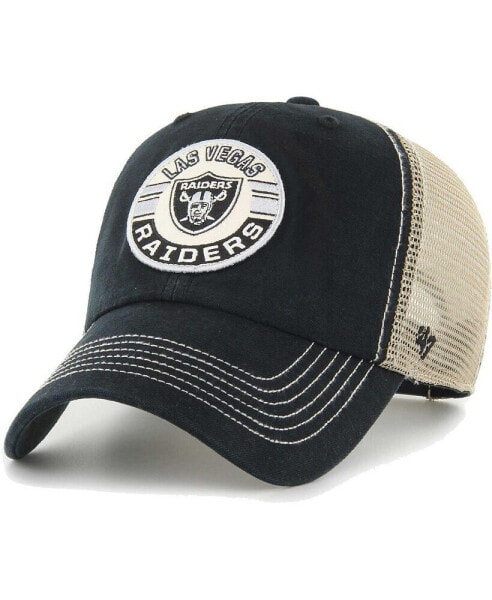 Men's Black, Natural Las Vegas Raiders Notch Trucker Clean Up Adjustable Hat