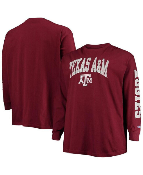 Men's Maroon Texas A&M Aggies Big and Tall 2-Hit Long Sleeve T-shirt
