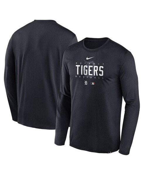 Men's Navy Detroit Tigers Authentic Collection Team Logo Legend Performance Long Sleeve T-shirt