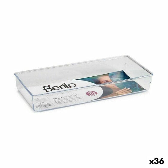 Органайзер для ящиков многоцелевой Berilo Transparent Plastic 15,5 x 5,5 x 34,5 cm (36 штук)