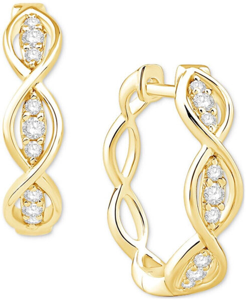 Diamond Oval Openwork Hoop Earrings (1/6 ct. t.w.) in 10k Gold